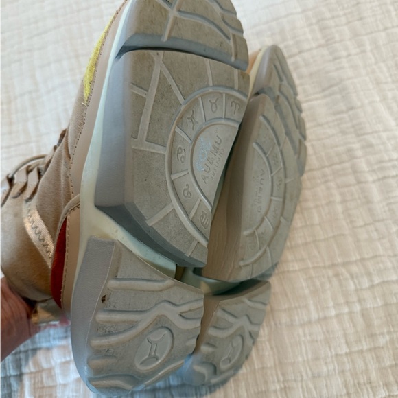 AU & MU Women's Tan and Red Suede Ankle Boots, EUC - Picture 8 of 13